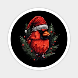 Cardinal Bird Christmas Magnet